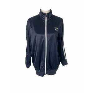 Patrick Men’s Track Jacket Blue and White Full Zip Athletic High Neck Size Large